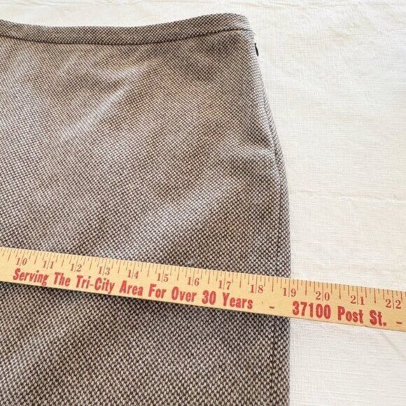 Michael Kors Womens Wool Blend Pencil Skirt Brown Hem Size 12 - Picture 8 of 13